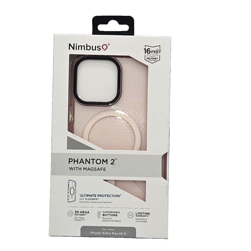 Nimbus9 Phantom 2 MagSafe Case iPhone 15 Pro Max 6.7 Clear Pink New